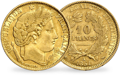 Monnaie de 10 Francs or «Cérès IIème République»